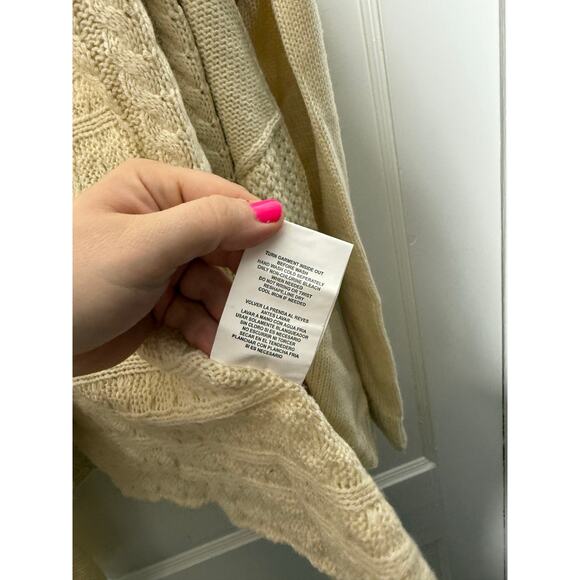 Altar'd State Cream Chunky Cable Knit Grandpa Cardigan Sweater Women's Small - Picture 3 of 9